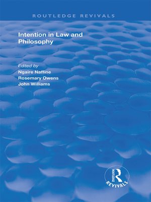 cover image of Intention in Law and Philosophy